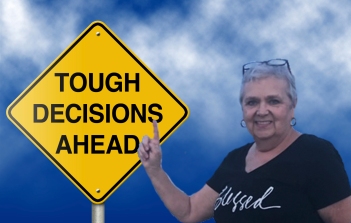 Tough Decisions Ahead Road Sign
